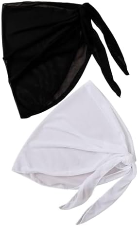 2 Pcs Sarong Swimsuit Sheer Mesh Tie Side Beach Cover Ups