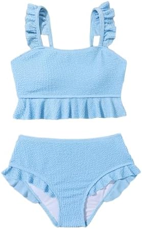 2 Piece Bathing Suit Ruffle Trim Summer Bikini Swimsuit