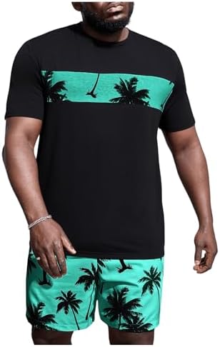 2 Piece Boho Outfit Tree Print Tee Shirt with Beach