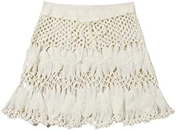 Bathing Suit Tie Waist Crochet Beach Cover Up Skirt