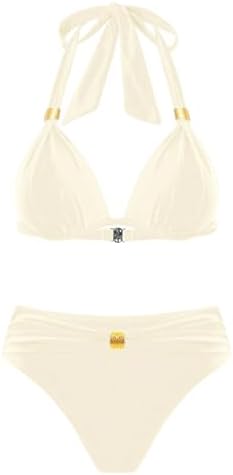 Bikini Sets Tie Backless Halter Swimsuit Ruched High