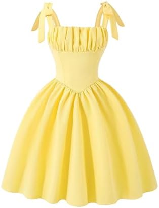 Bow Tie Shoulder A Line Dress Sleeveless Smocked Birthday