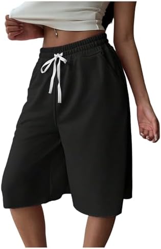 Casual Capri Pants Drawstring Waist Lounge Cropped Pjs