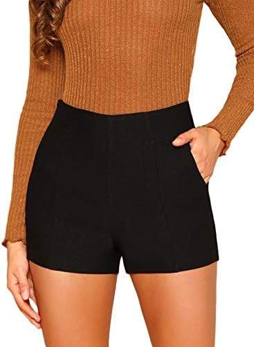Casual High Waist Skinny Shorts with Pocket