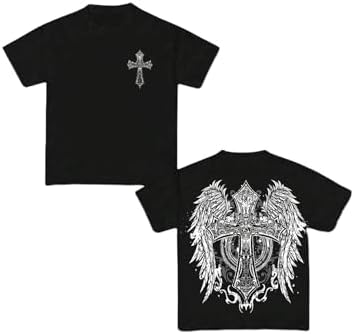 Christian Faith Gothic Cross Graphic Short Sleeve T Shirts