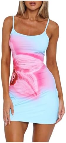 Club Floral Mini Dress Spaghetti Strap Bodycon Beach
