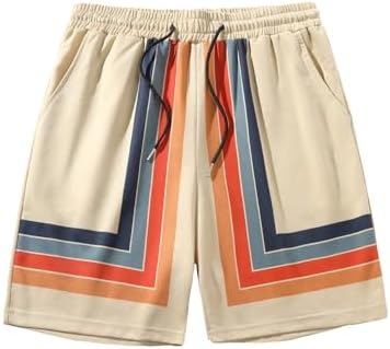 Colorblock Striped Drawstring Shorts Wide Leg Casual
