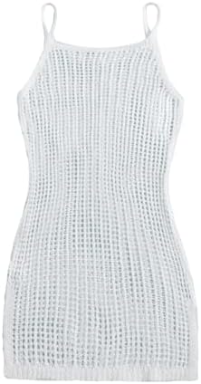 Crochet Cover Up Knit Hollow Out Beach Dress Sleeveless