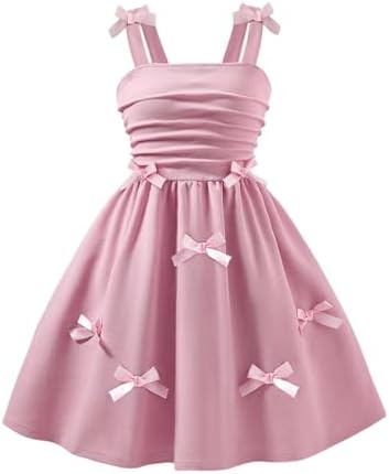 Cute Bow A Line Dress Sleeveless Birthday Cami Dresses