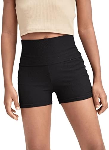 Dance Shorts Breathable Rib Knit Sporty Running Biker