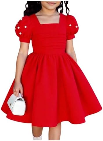 Elegant Puff Sleeve Formal Dress Ruffle Birthday Dance