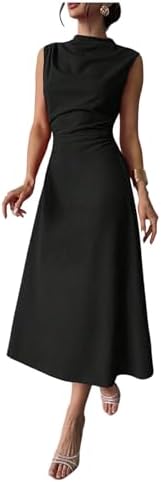 Elegant Sleeveless Mock Neck Formal Cocktail Dresses