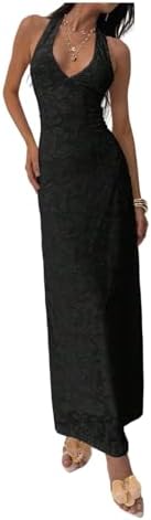 Halter Neck Maxi Dress Sleeveless Wedding Guest Dresses