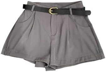 High Waisted Wide Leg Pleated Shorts Business Casual Work
