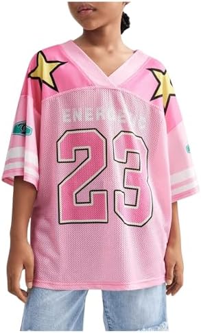 Jersey Shirt Printed Oversized Short Sleeve Mesh Tee