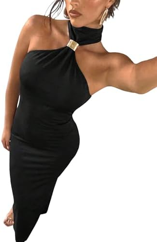 Leopard Print Halter Sleeveless Night Out Maxi Dresses
