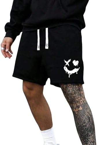Loose Fit Cartoon Graphic Drawstring Elastic Waist Shorts