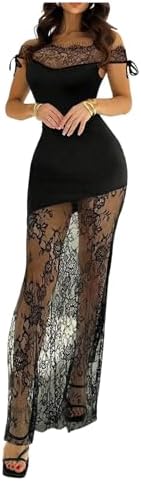 Off The Shoulder Lace Dress Bow Bodycon Date Night Party