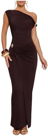 Off The Shoulder Maxi Dress Bodycon Sleeveless Ruched
