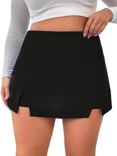 Plus Size Asymmetrical Skorts High Waisted Skirts Shorts
