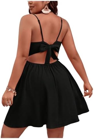 Plus Size Cut Out Twist Front Sleeveless Flare Hem Cami
