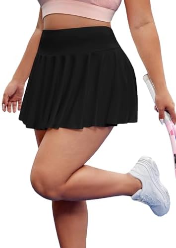 Plus Size High Waisted Pleated Tennis Workout Skirt
