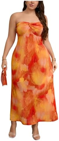 Plus Size Summer Long Dress Twist Front Vacation