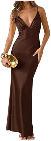 Satin V Neck Cocktail Dress Spaghetti Strap Bodycon