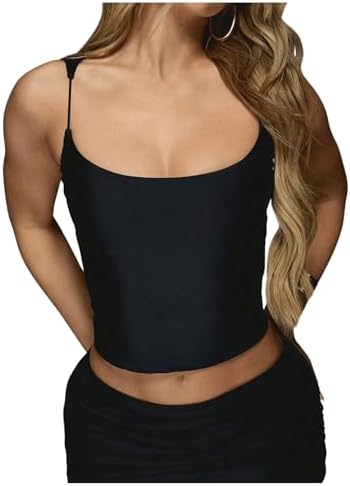 Sleeveless Tank Tops Scoop Neck Slim Fit Rave Outfit Club