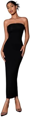 Sleeveless Tube Top Sexy Strapless Bodycon Maxi Club Dress