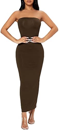 Sleeveless Tube Top Sexy Strapless Bodycon Maxi Club