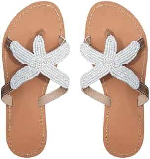 Starfish Beaded Flat Sandals Open Toe Flip Flop Summer