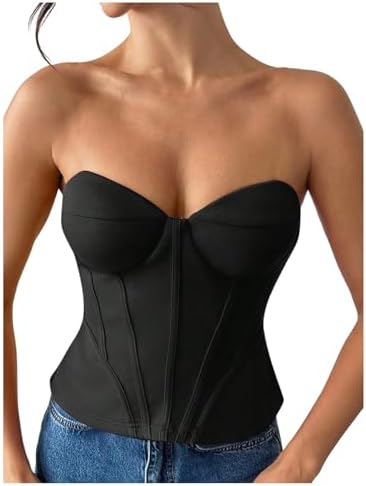 Strapless Corset Tops Sleeveless Bandeau Going Out Tube