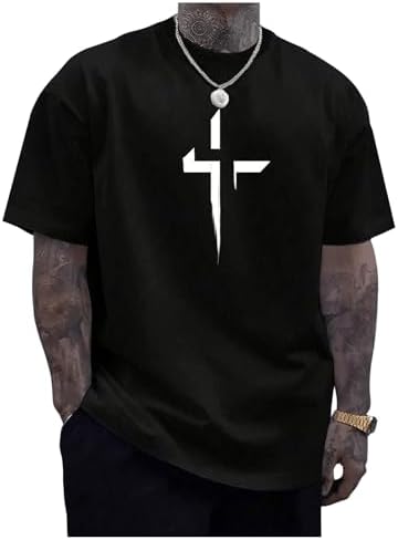 Summer Christian Cross Graphic Print Short Sleeve Jesus T