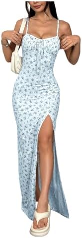 Summer Floral Maxi Dress Tie Front Milkmaid Beach