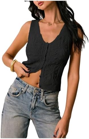 Summer Holiday Sleeveless Knitted Sweater Vest V Neck