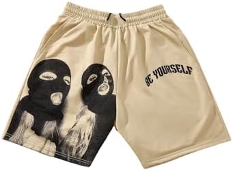 Summer Letter Graphic Print Shorts Drawstring Elastic