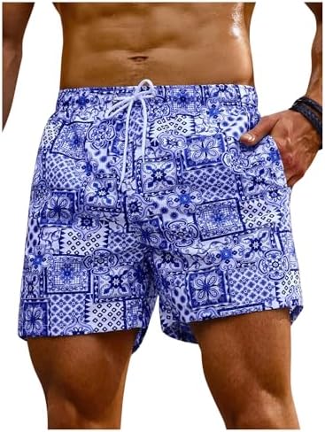 Swim Trunk Floral Print Hawaiian Bathing Suit Beach