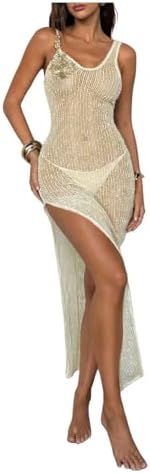 Swimsuit Cover Up Hollow Out Swimwear Sparkly Sequin