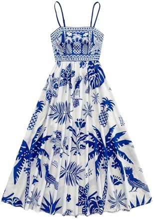 Tropical Spaghetti Strap Maxi Dress Beach Vacation Summer