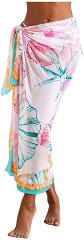 Vacation Cover Up Floral Sheer Beach Sarong Wrap Swim