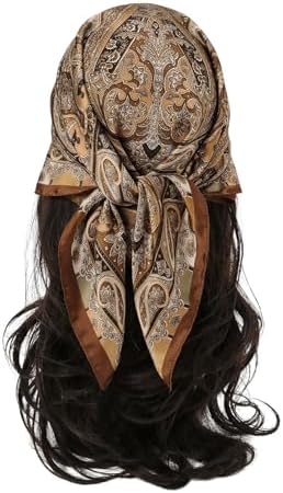 Vintage Silk Bandana Paisley Print Headscarf Boho Square