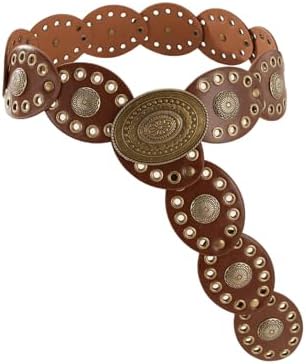 Western Style Chunky Belt Wide Disco Belt Circle Y2k