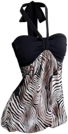 Y2k Animal Print Halter Sleeveless Going Out Mini Dresses