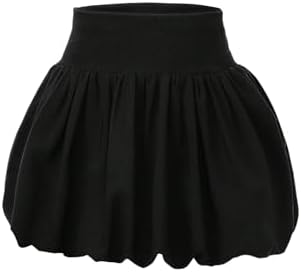 Y2k Bubble Skirts High Waisted Cute Ruffle Hem Mini Skirt