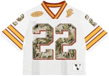 Y2k Camo Jersey Shirts V Neck Baggy Graphic Streetwear