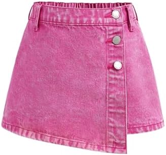 Y2k High Waist Denim Skorts Button Up Asymmetrical Hem