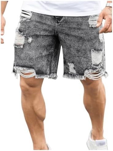 Y2k Ripped Raw Hem Loose Fit Denim Shorts