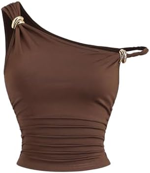 Y2k Ruched Off The Shoulder Tank Top Sleeveless Trendy