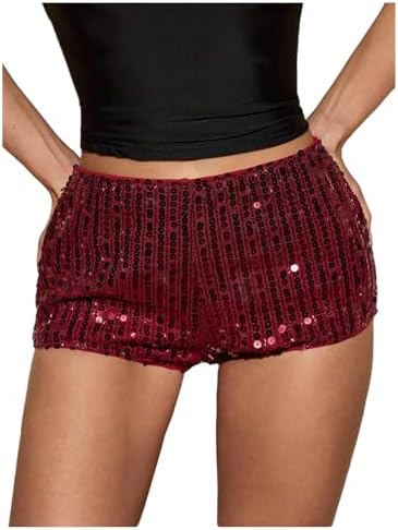 Y2k Sparkly Sequin Mini Shorts Low Rise Glitter Party